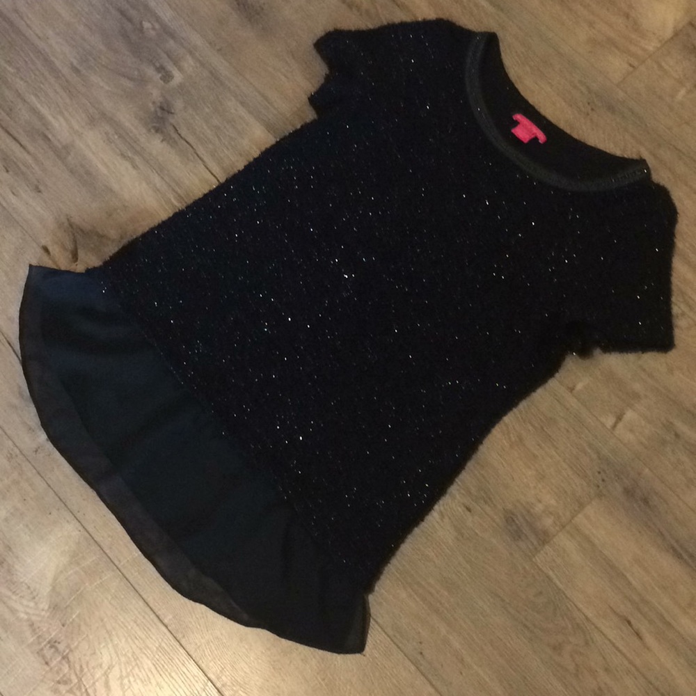 Sunny Leigh Largw Black Formal Short Sleeve Top